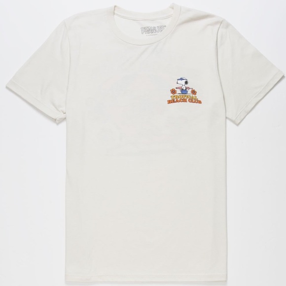 Peanuts Tops - Peanuts Snoopy 100% Cotton Tropical Beach Club T-Shirt